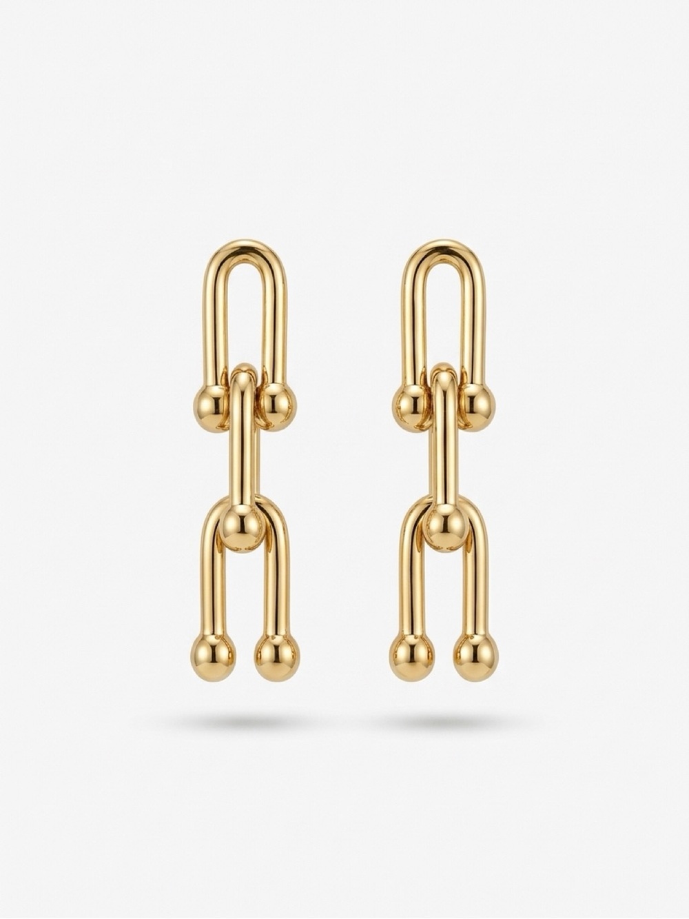 Gold Link Drop Earrings